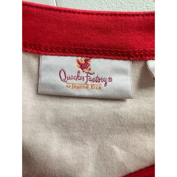 Quacker Factory Button Down Womens L Red Star Print Patriotic Rhinestone Button - Picture 6 of 10
